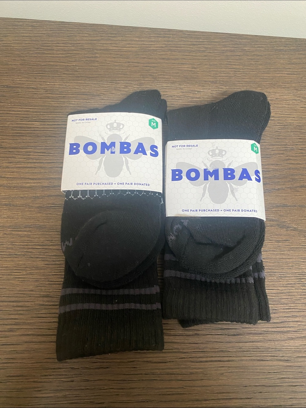 Bombas Men's Black Athletic Crew Socks - Twin Pack